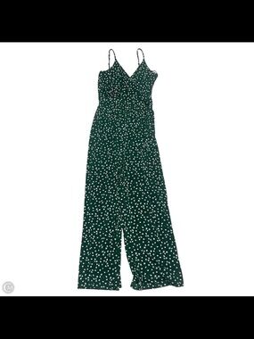 Kaileigh Dark Green Floral Wide-Leg Spaghetti Strap Jumpsuit